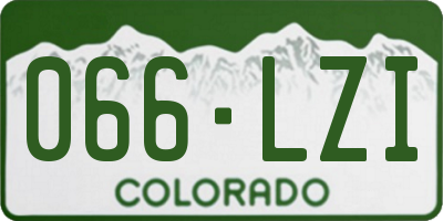 CO license plate 066LZI