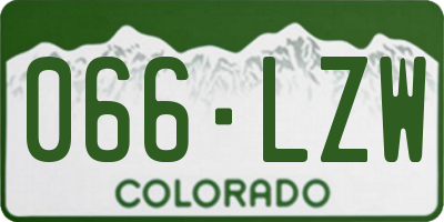 CO license plate 066LZW