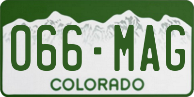 CO license plate 066MAG
