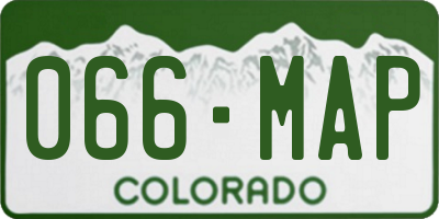 CO license plate 066MAP