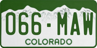 CO license plate 066MAW