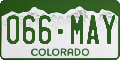 CO license plate 066MAY