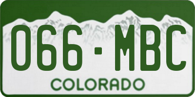 CO license plate 066MBC
