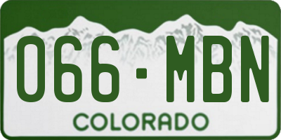 CO license plate 066MBN
