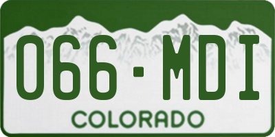 CO license plate 066MDI