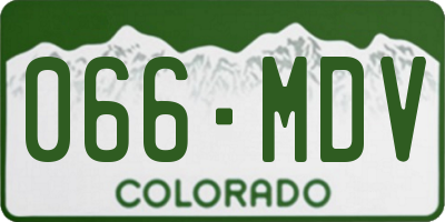 CO license plate 066MDV