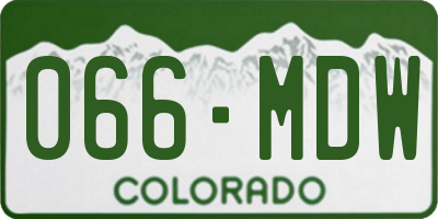 CO license plate 066MDW