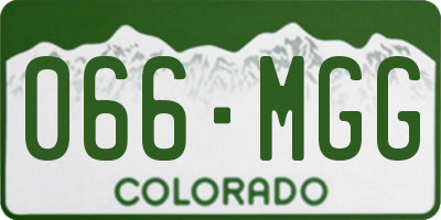 CO license plate 066MGG