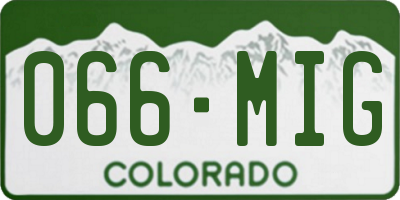 CO license plate 066MIG