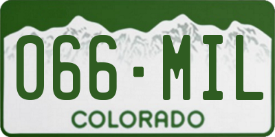 CO license plate 066MIL