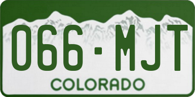 CO license plate 066MJT