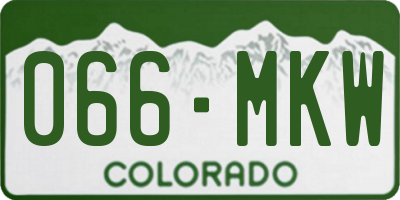 CO license plate 066MKW