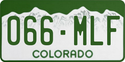 CO license plate 066MLF