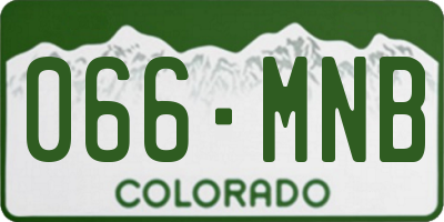 CO license plate 066MNB
