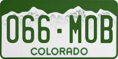 CO license plate 066MOB