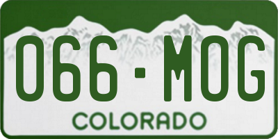 CO license plate 066MOG
