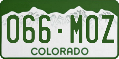 CO license plate 066MOZ
