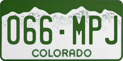 CO license plate 066MPJ