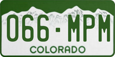 CO license plate 066MPM