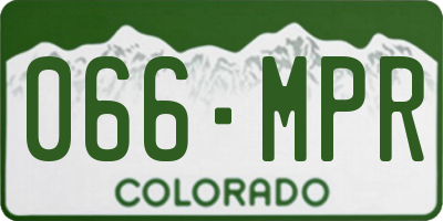 CO license plate 066MPR
