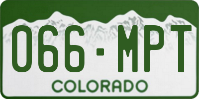 CO license plate 066MPT