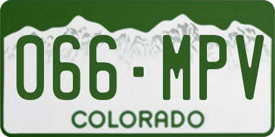 CO license plate 066MPV
