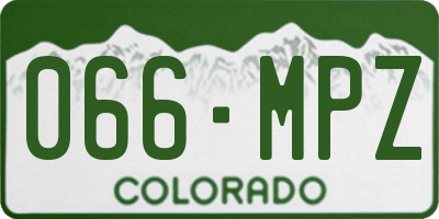 CO license plate 066MPZ