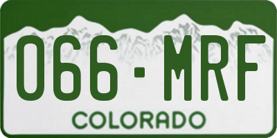 CO license plate 066MRF