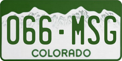 CO license plate 066MSG