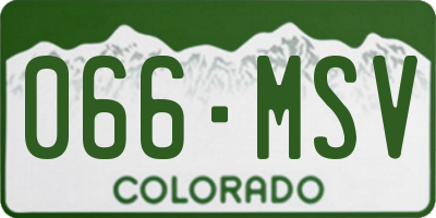 CO license plate 066MSV