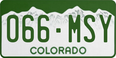 CO license plate 066MSY
