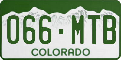 CO license plate 066MTB