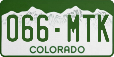 CO license plate 066MTK