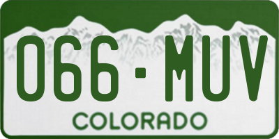 CO license plate 066MUV