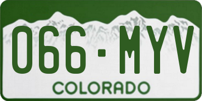 CO license plate 066MYV