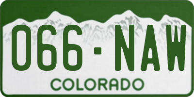 CO license plate 066NAW