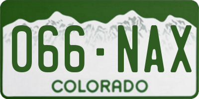 CO license plate 066NAX