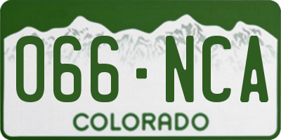CO license plate 066NCA