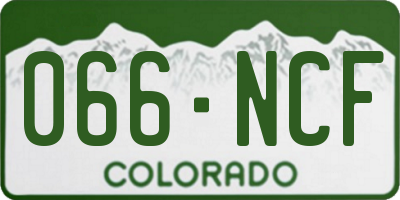 CO license plate 066NCF