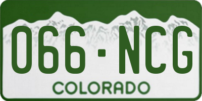 CO license plate 066NCG
