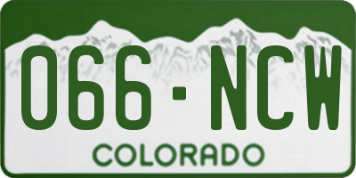 CO license plate 066NCW