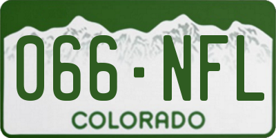 CO license plate 066NFL