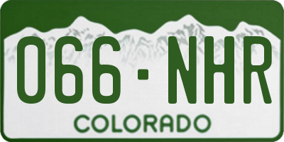 CO license plate 066NHR