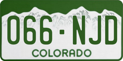 CO license plate 066NJD