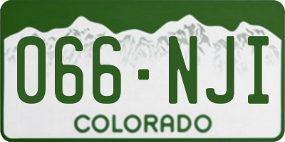 CO license plate 066NJI