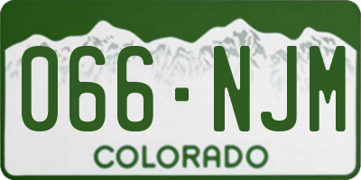 CO license plate 066NJM