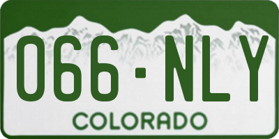 CO license plate 066NLY