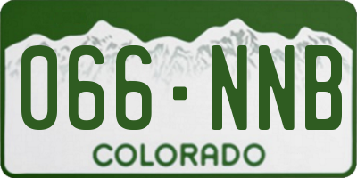 CO license plate 066NNB