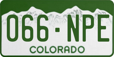 CO license plate 066NPE