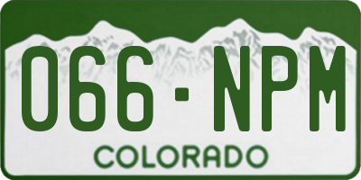 CO license plate 066NPM